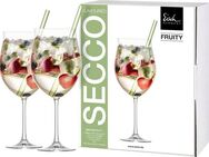 Eisch Germany Cocktailglas SECCO FLAVOURED, Kristallglas, Fruity, mit grünem Glashalm, 2-teilig