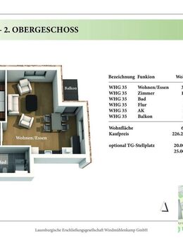 2 Zimmer 2. OG Neubau-Eigentumswohnung 2.35 - Lauenburg (Elbe)