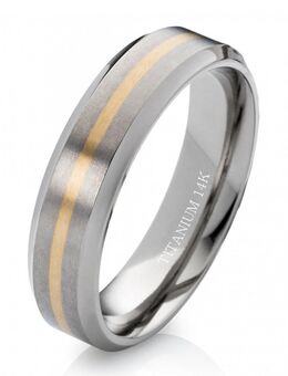 Herrenring Titanring mit Gold T173H mit gratis Gravur - Aholming