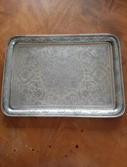 Sehr seltenes, antikes orientalisches Silbertablett-38x27cm 985 G - Steinheim