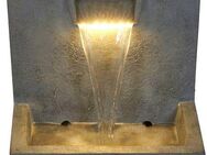 AcquaArte Gartenbrunnen Wasserspiel Wasserfall POSADA, Komplettset mit LED-Beleuchtung, Becken und Pumpe