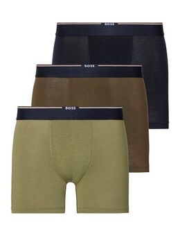 BOSS Boxer BoxerBr 3P Natura (Packung, 3-St) mit Logoschriftzug auf dem Bund