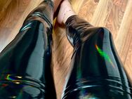 Lack Hoch-Glanz Leggings schwarz mit Rainbow Effekt Gr. S Pu Leder Imitat 🥰 - München