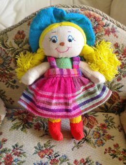 Skorpi-Stoffpuppe,handgemacht,fester Körper,ca. 15 cm,Alt - Linnich