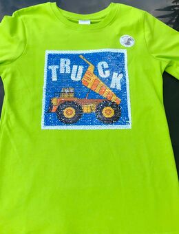 Jungen T-Shirt Kurzarm Kurzarmshirt Pailletten Applikation Reversible Sommer Trunk Dumper, 100% Baumwolle, neu mit Etikett Gr. 134 - Albstadt