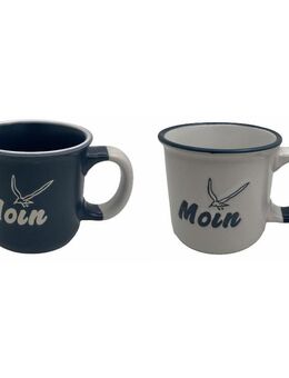 Schöner Kaffeebecher "Moin mit Möwe" – Maritimes Design Hösti Becher , blau oder weiß - München