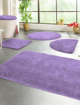 KiNZLER Badematte Chaozhou, Höhe 20 mm, rutschhemmend beschichtet, fußbodenheizungsgeeignet, Polyester, rechteckig, 2er-Set rechteckig 55x50 cm / rechteckig 50x80 cm, Badteppich, Uni Farben, weich, als rechteckig, rund & Set erhältlich