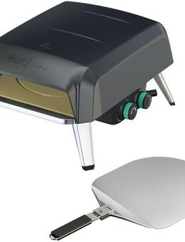 Tefal Pizzaofen Jamie Oliver by Tefal Pizza Pronto, kompakter Gaspizzaofen für Zuhause, 360° drehender Pizzastein, bis zu 400 °C, inkl. Pizzaschaufel, JM4168