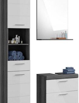 INOSIGN Badmöbel-Set Siena, 3 teilig, bestehend aus:, (Set, 3-St), Hochschrank, Waschbeckenunterschrank, Spiegel