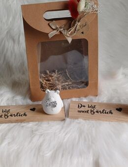 ab 6,50 € .... Du bist unentBärlich Geschenk Set Bärchen auf Holzklötzchen Geschenktüte - Rheinbach