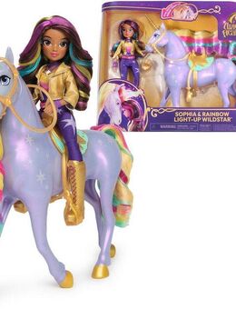 Spin Master Anziehpuppe Unicorn Academy - Interactive Rainbow Light-Up Wildstar & Sophia (Set), mit Licht- & Soundeffekt