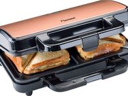 bestron Sandwichmaker ASM90XLCO XL Sandwich-Toaster, 900 W, antihaftbeschichtet, für 2 Sandwiches, Schwarz/Kupfer