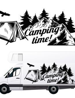 Produktbeschreibung: Aufkleber für Wohnmobil, Wohnwagen, Auto - Berge (170x70 cm) Design 3 Set 2 - Ingolstadt