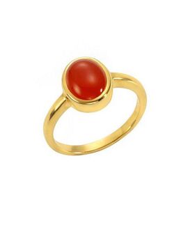 Jamelli Fingerring 925 Silber vergoldet mit Carneol