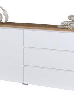 INOSIGN Sideboard Modo, Breite 200 cm, moderne grifflose Kommode 2Türen/3 SK, Schubladenkommode mit viel Stauraum, Einlegeböden verstellbar