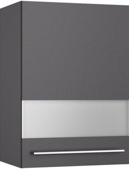 KOCHSTATION Hängeschrank KS-Bern2 Breite 50 cm, 1 Tür, 2 Einlegeböden, Front mit Milchglas-Einsatz