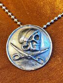 Pyrate Style Anhänger 925 Silber Totenkopf gekreuzte Schere 30m in 50672