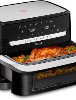 Tefal Heißluftfritteuse Easy Fry Flex, Flex-Cook-Technologie dank Schnelltrennwand, Giantzone, 2700 W, 7 voreingestellte Programme, zeit- und energiesparend, EY9228