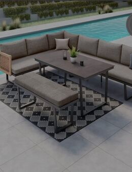 Garten Lounge Balkon Metall Holz Glas Tisch - Nürnberg