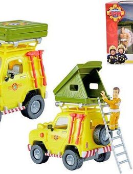 SIMBA Spielzeug-Auto Feuerwehrmann Sam Geländewagen mit Dachzelt, mit Lichteffekt