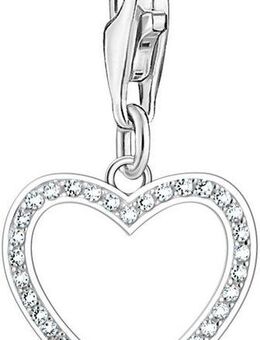 THOMAS SABO Charm Herz Charm mit weißen Steinen, 2203-051-14, mit Zirkonia (synth)