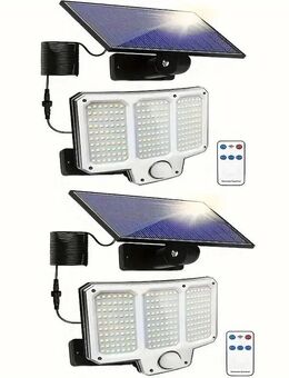 2x Straßenlaterne mit Bewegungsmelder – Solarbetriebene LED-Sicherheitsleuchte für den Außenbereich - Wuppertal