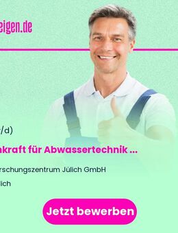 Fachkraft für Abwassertechnik oder Umwelttechnolog:in für Abwasserbewirtschaftung (w/m/d) - Jülich