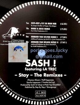 Sash ! Featuring La Trec – Stay - The Remixes 1997 12" Vinyl House, UK Garage, Speed Garage, Trance - München Bogenhausen