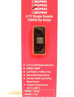 1 Stück - Microchip - MCP603 - 2.7V Single Supply CMOS Op Amps - unbenutzt + OVP - Biebesheim (Rhein)