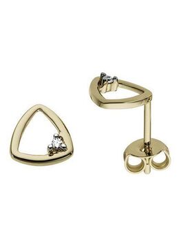 Firetti Paar Ohrstecker Schmuck Geschenk Gold 333 Ohrschmuck Dreieck Solitär, mit Brillant - Krappenfassung