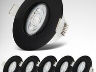 B.K.Licht LED Einbauleuchte 6er Set Bad Einbaustrahler, IP65, Schwenkbare Deckenspots, LED fest integriert, Warmweiß, 3.000K, 480Lm, 4,9W, Kunststoff, 9 x 4,2 cm