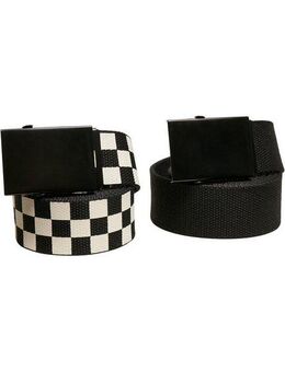 URBAN CLASSICS Hüftgürtel Urban Classics Unisex Check And Solid Canvas Belt 2-Pack