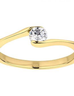 Verlobungsring Damenring CAB3430 mit Goldfarbiger Beschichtung - Aholming