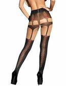 Ouvert Strumpfhose schwarz mit sexy Muster (in der Größe XL) NEU und OVP in 45768