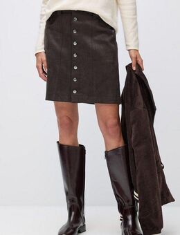 STREET ONE Minirock Velour mit Stretch und mit Knopfleiste vorne