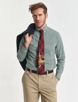 Gant Langarmhemd REG POPLIN GINGHAM SHIRT mit Logostickerei auf der Brust