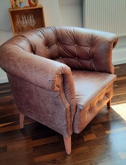 Vintage echter Ledersessel braun, h85 x b80 x tief86 x Sitzt.50 - Memmingen