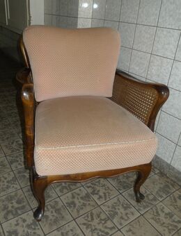 Vintage: Chippendale bequemer Sessel (2. Sessel, Hocker + Tisch optional) - Düsseldorf