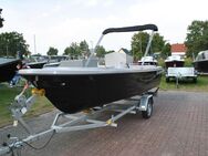 Konsolenboot Motorboot Sloep Schaluppe 485 mit Sitz - und Liegepolstern Nvigationslicht Bimini (Sonnenschutz) - Oranienburg