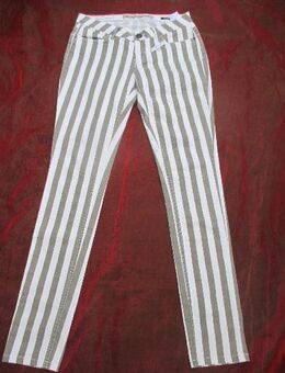 NEU mit ETIKETT * Ausgefallen * sexy * Streifen * Sommer * Röhren * Jeans * Hose "Dept Denim Department" ARIES * Gr. 36/ S * kahki- grün * weiß * - Riedlingen