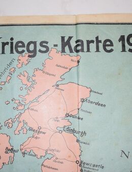 KRIEGSKARTE 1914 Mitteleuropa farbig Maßstab 1:33000000 - Ochsenfurt
