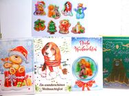 4 Stück - Weihnachtskarten Tiermotive mit Kuverts + Aufklebern - NEU - Biebesheim (Rhein)