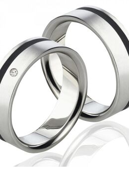 Partnerringe Titan MOR70 schwarz mit Stein - Aholming