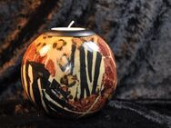 Original afrikanischer Teelichthalter aus einer Bamboo Frucht mit Motiv Animal Skin - Alzenau
