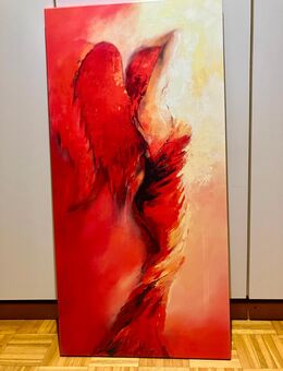 "Engel in Rot" - Digitaldruck auf Leinwand - Brütten
