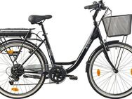 LLobe E-Bike Cityrad City E-Bike 26" Shopper schwarz, Shimano Tourney Schaltwerk, Kettenschaltung, Heckmotor, 280,8 Wh