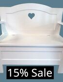 Kleine Truhenbank im Landhaus, Vintagestil, antik Sale 15% (1352) in 74366