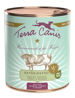 Sparpaket Terra Canis getreidefrei 12 x 800 g - Rind mit Zucchini, Kürbis und Oregano