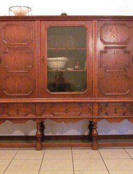 Alter Vitrinenschrank ca. 1920 in Eiche mit 2 Regalen - Wuppertal