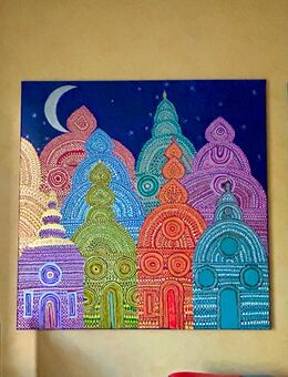 „Tausendundeinenacht“ großes Acrylbild 1x1 m aus unzähligen kleinen Pixeln zusammengesetzt - Rösrath Zentrum